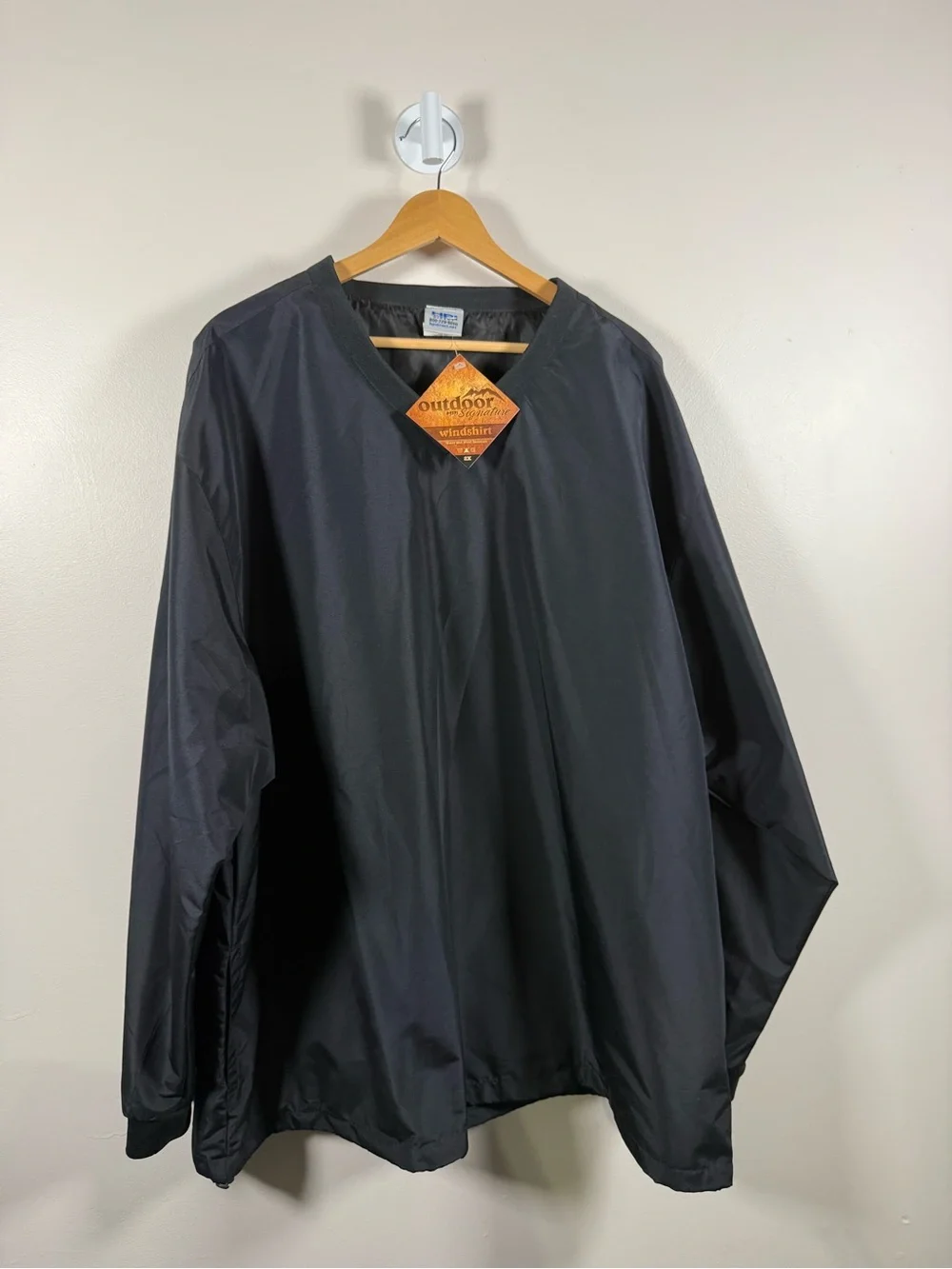 Signature Black Windbreaker Pullover Jacket NWT